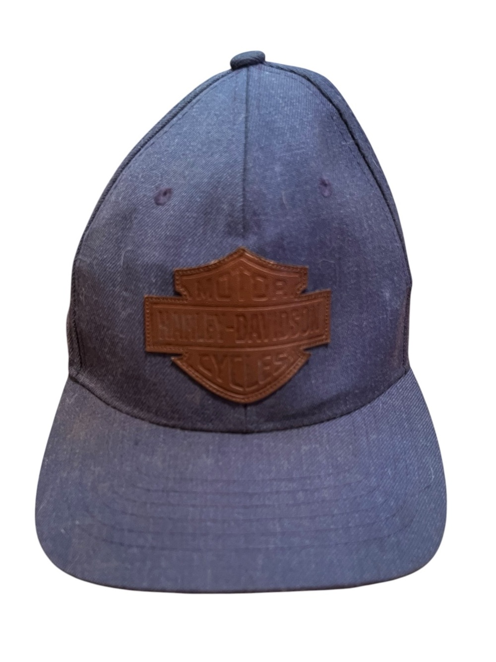 Harley Davidson Bar & Shield Leather Patch Snapback Cap Route 66 Tulsa Oklahoma
